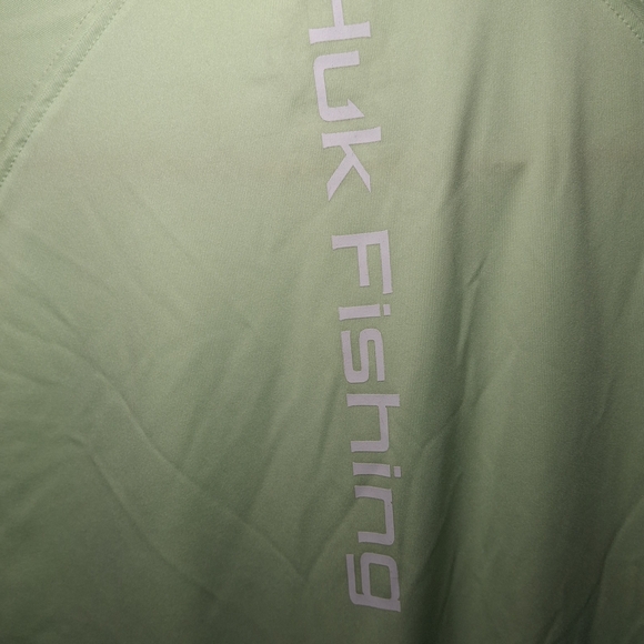 Huk Men's Light Green Long Sleeve Shirt - Picture 5 of 6